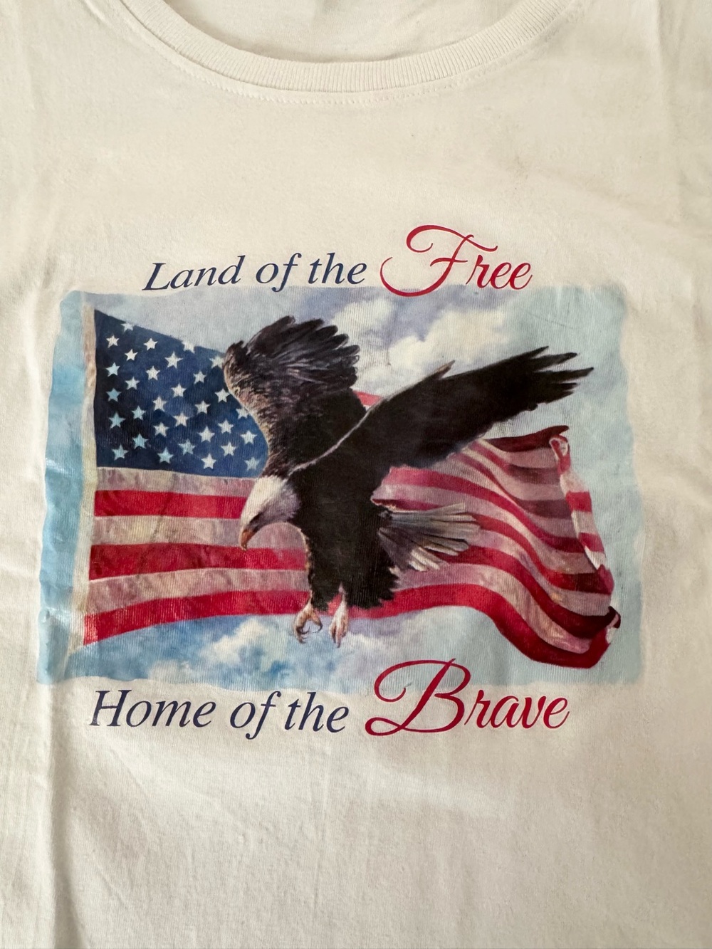 Patriotic Graphic t-shirt
“Land of the Free Home of the Brave “, Large, NWOT